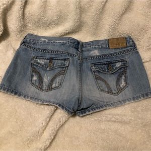 Hollister low rise distressed jean shorts